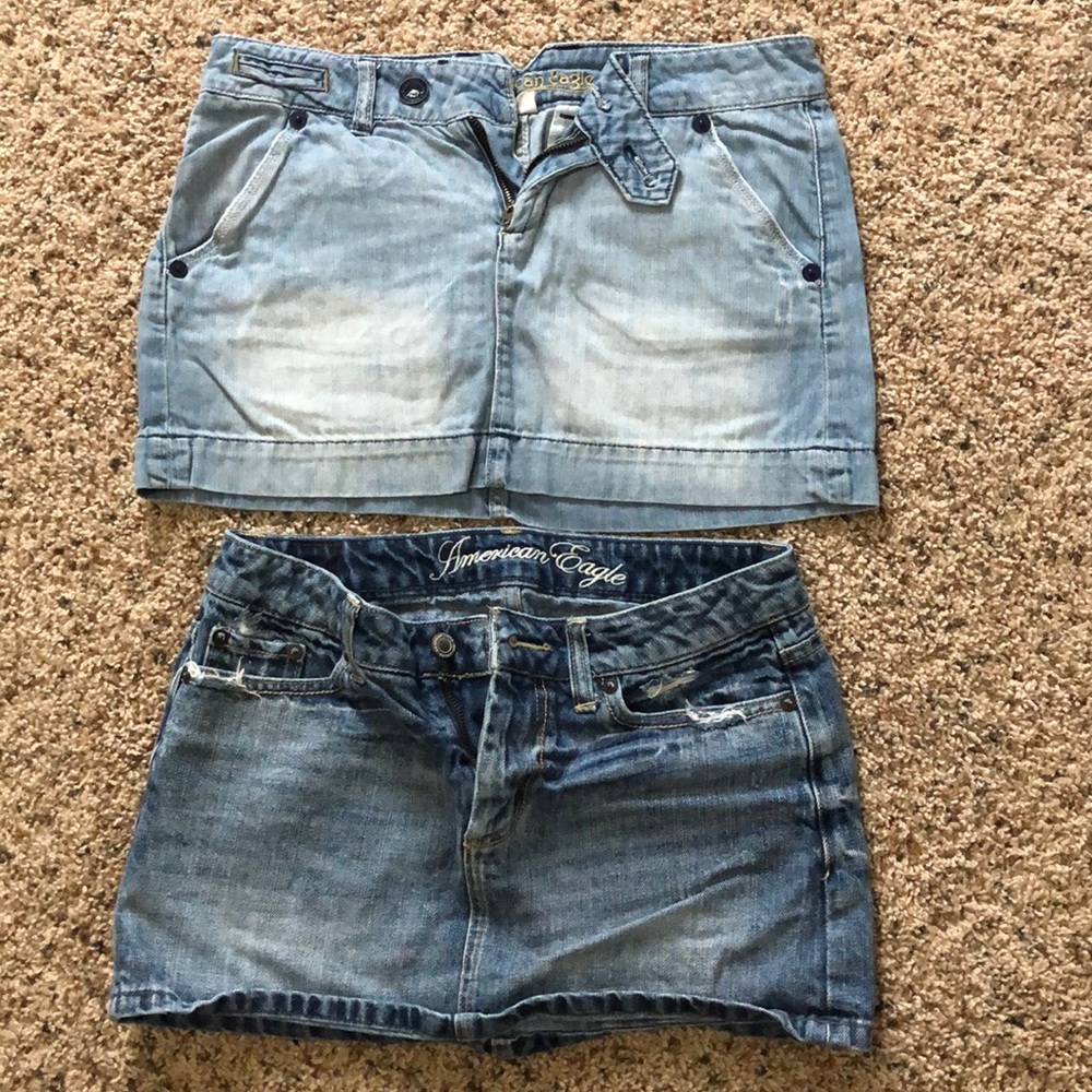 American Eagle denim skirts.